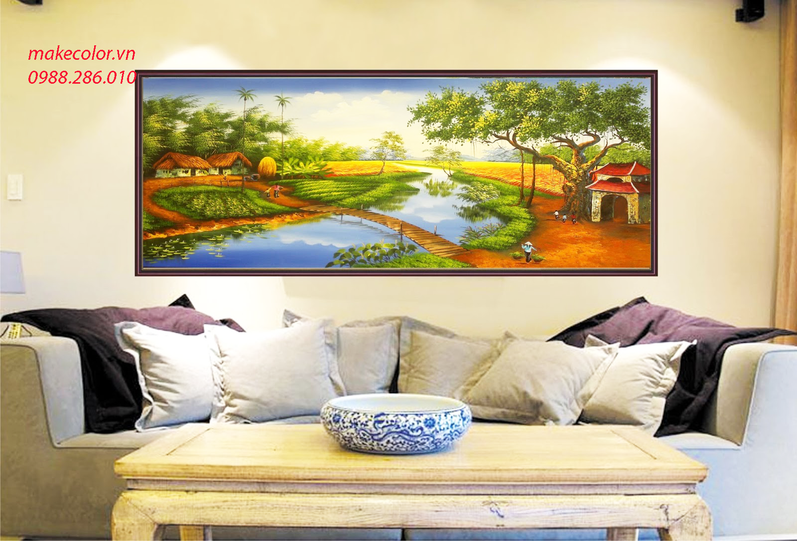 Vẽ tranh tường phòng khách tại Hà Nội giá rẻ nhất 