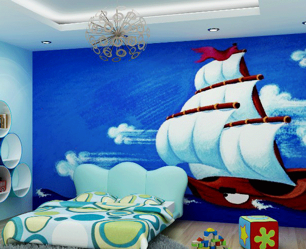 Vẽ tranh tường phòng ngủ phòng học cho trẻ nhỏ