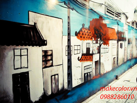Vẽ tranh tường phố cổ Hà Nội đẹp nhất 2020