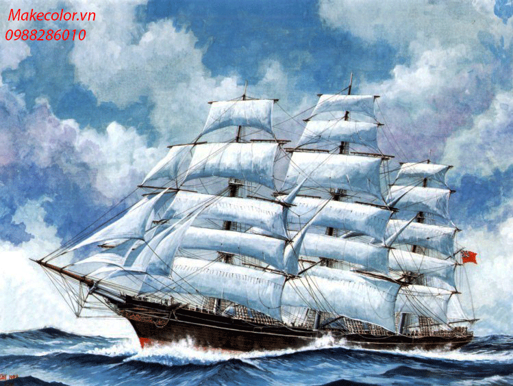 Vẽ tranh tường chủ đề thuyền biển