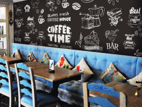 Giá vẽ tranh tường quán cafe