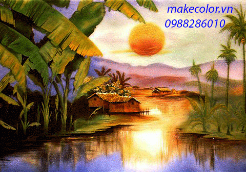 Vẽ tranh tường phong thủy hợp cho người mệnh Thổ