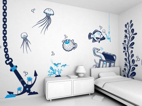 Vẽ tranh tường phòng ngủ cho bé trai, bé gái đẹp nhất, rẻ nhất năm 2021