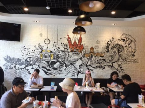 Vẽ tranh tường quán ăn, quán nước, nhà hàng đẹp giá rẻ nhất tại Hà Nội