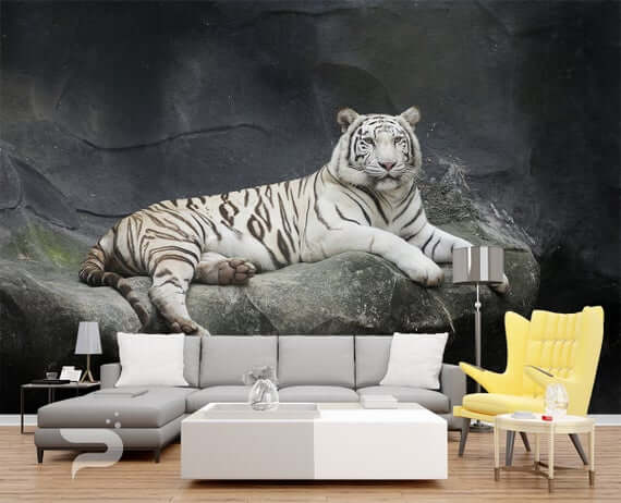 Vẽ tranh tường phòng khách con vật 